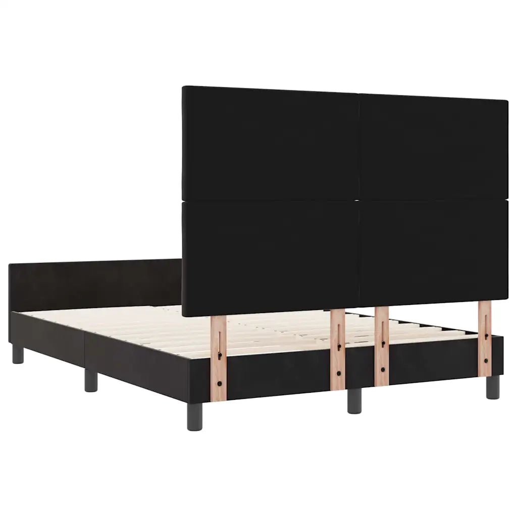 Letto a molle con testiera Nero 140 x 190 cm Velluto 3345007