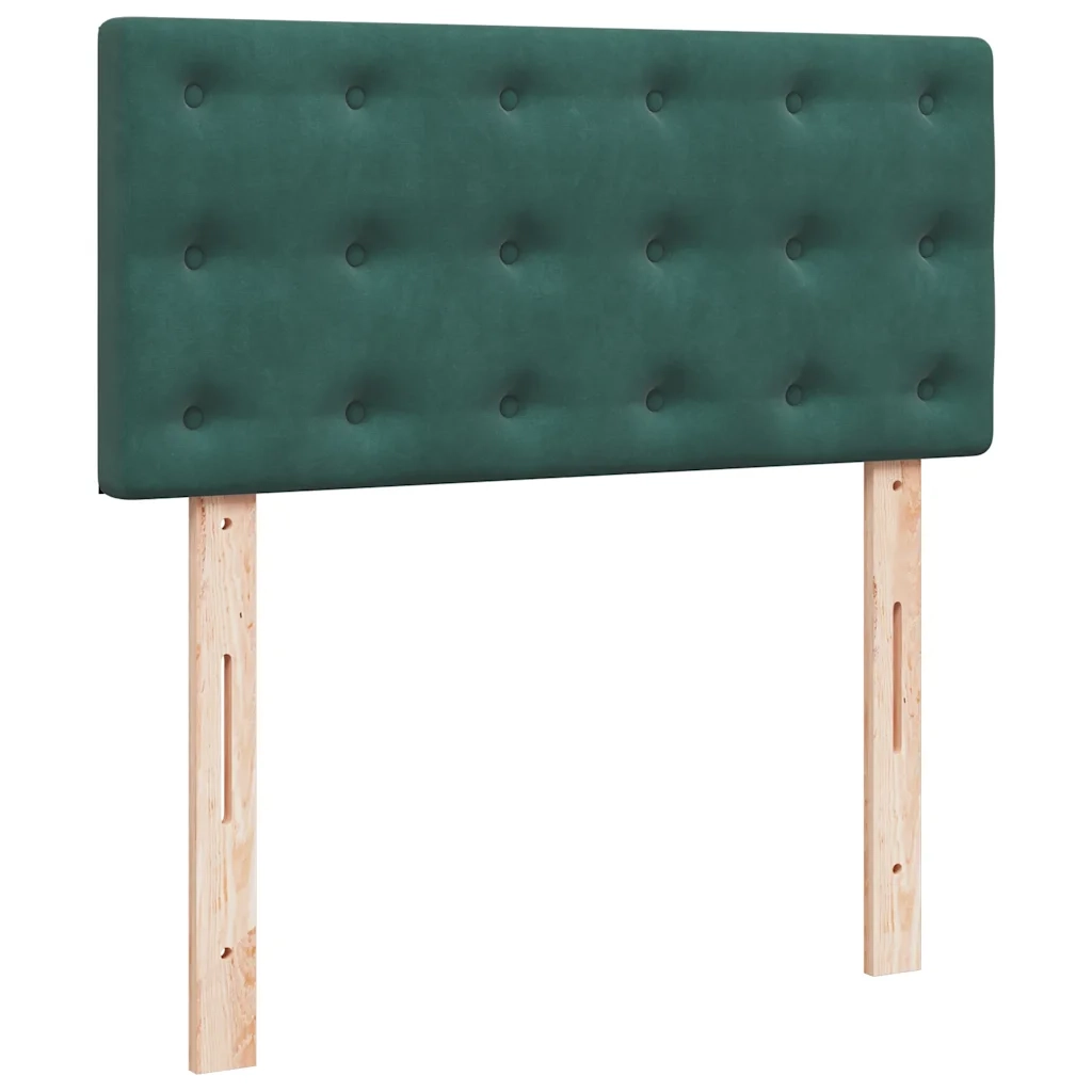 Pouf Letto con Materasso e LED Verde Scuro 90x200cm in Velluto 3312743