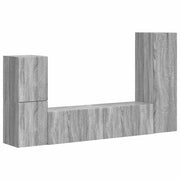 Set mobile TV 4 pz | Armadietto TV | Mobile Porta TV Grigio Sonoma Legno multistrato