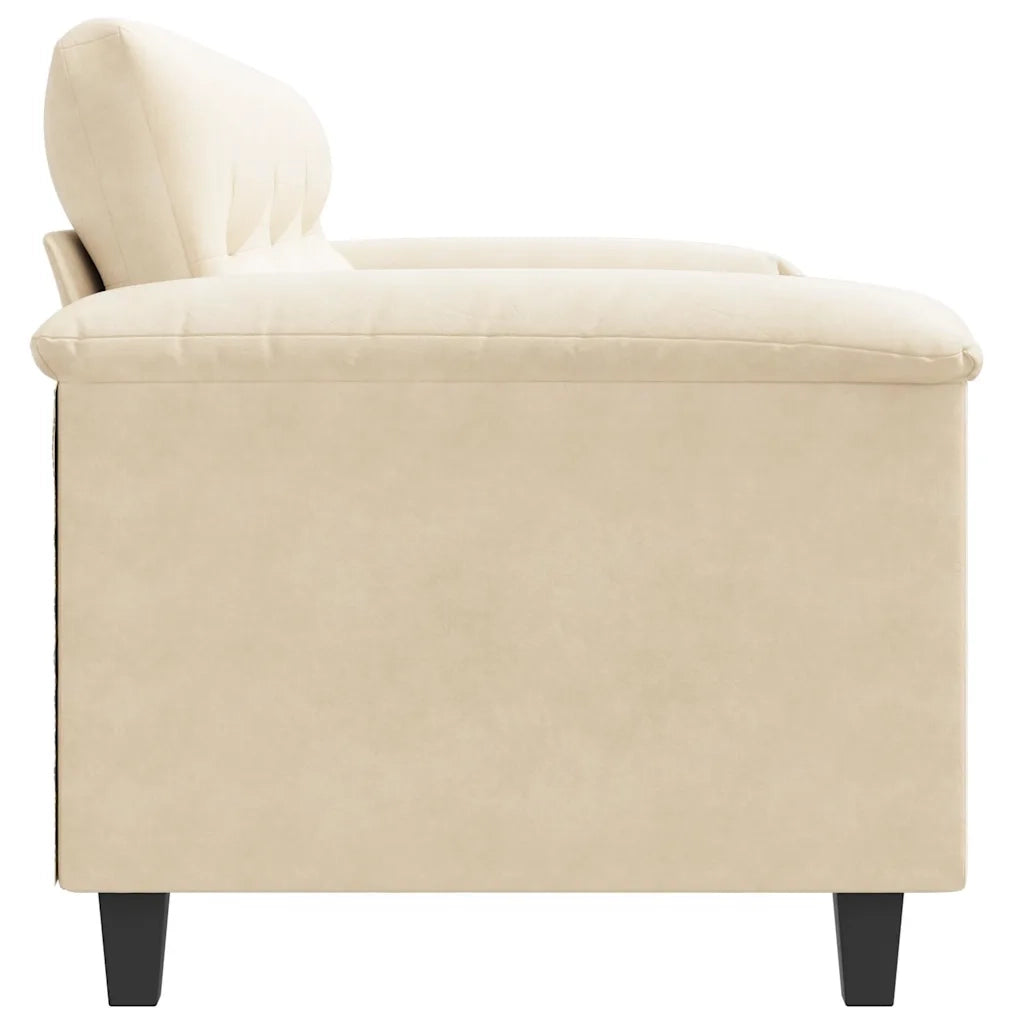Divano a 3 Posti-Sofa 3 Posti Crema 180 cm in Tessuto Microfibra