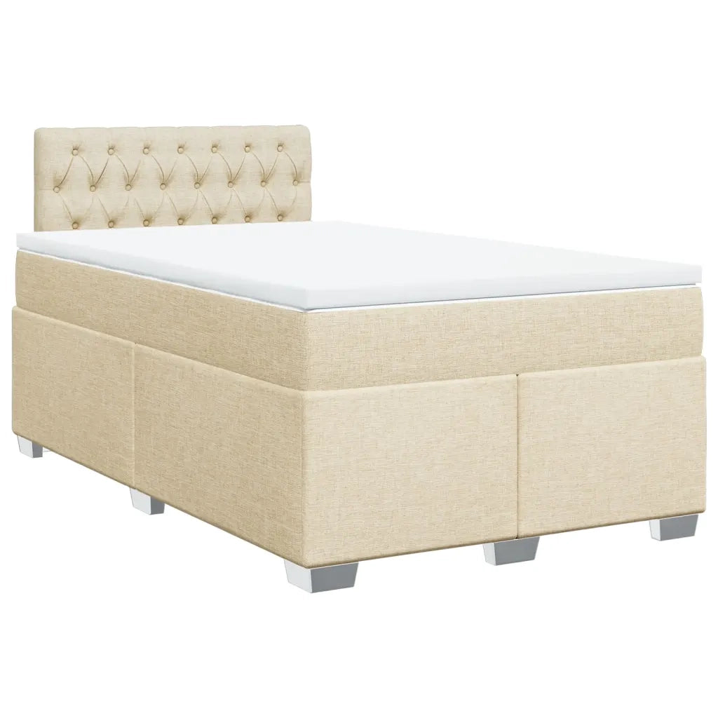Giroletto a Molle con Materasso Crema 120x200 cm in Tessuto 3288167