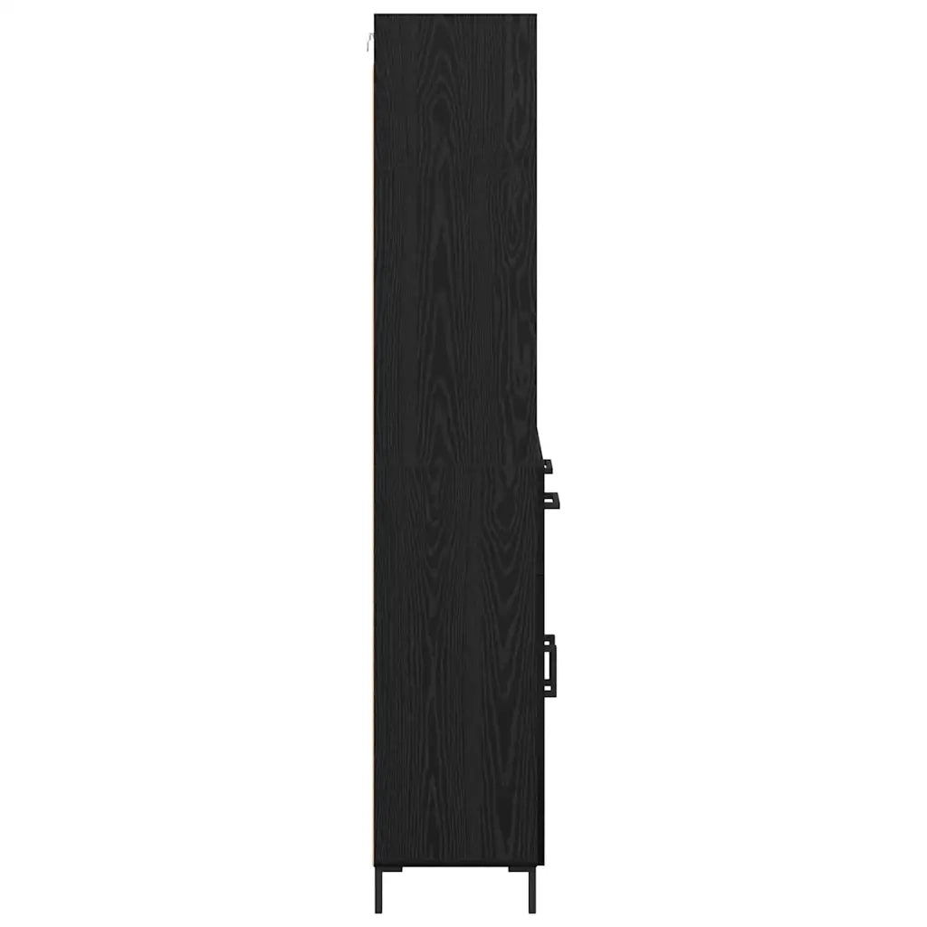 Credenza-Buffet-Armadio da cucina Rovere Nero 69,5 x 34 x 180 cm Legno multistrato 507743
