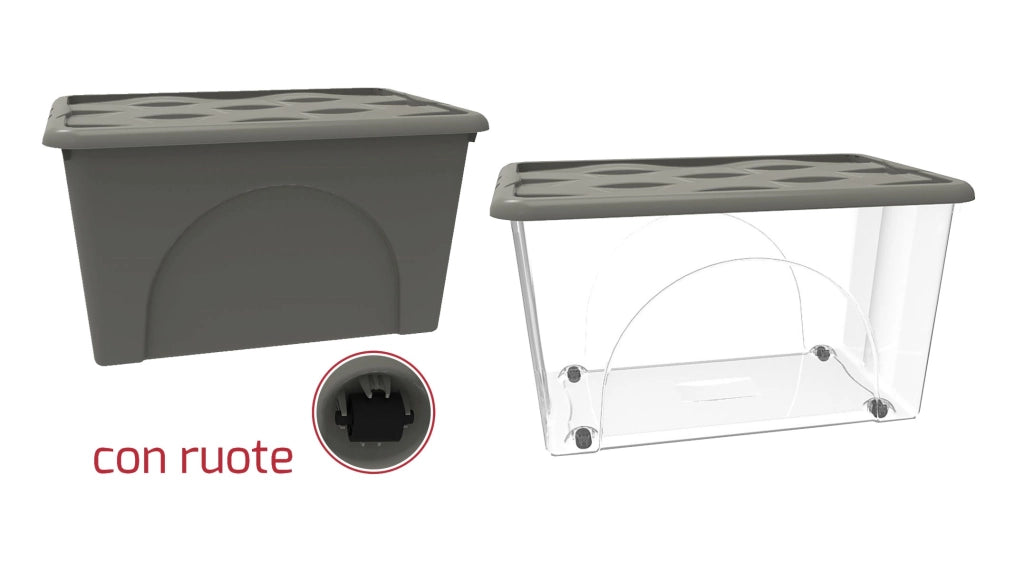 CONTENITORE  MULTIUSO 'STORAGE BOX' 45 lt, - Col. Grigio Talpa