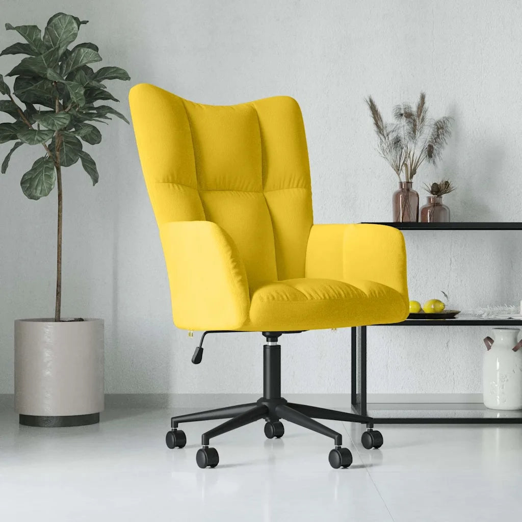 Poltrona Relax Giallo Senape in Velluto 328179