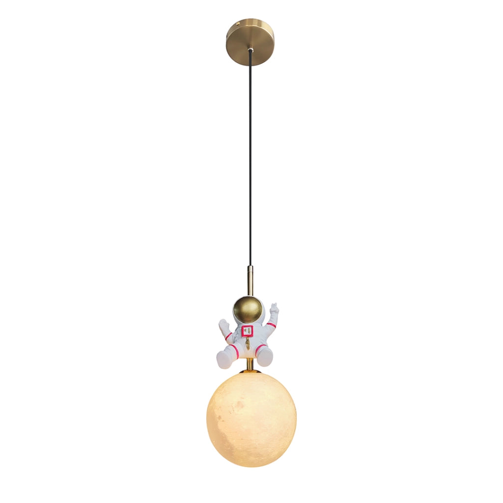 Lampada sospesa Astronauta bianco oro E27 60W Milagro