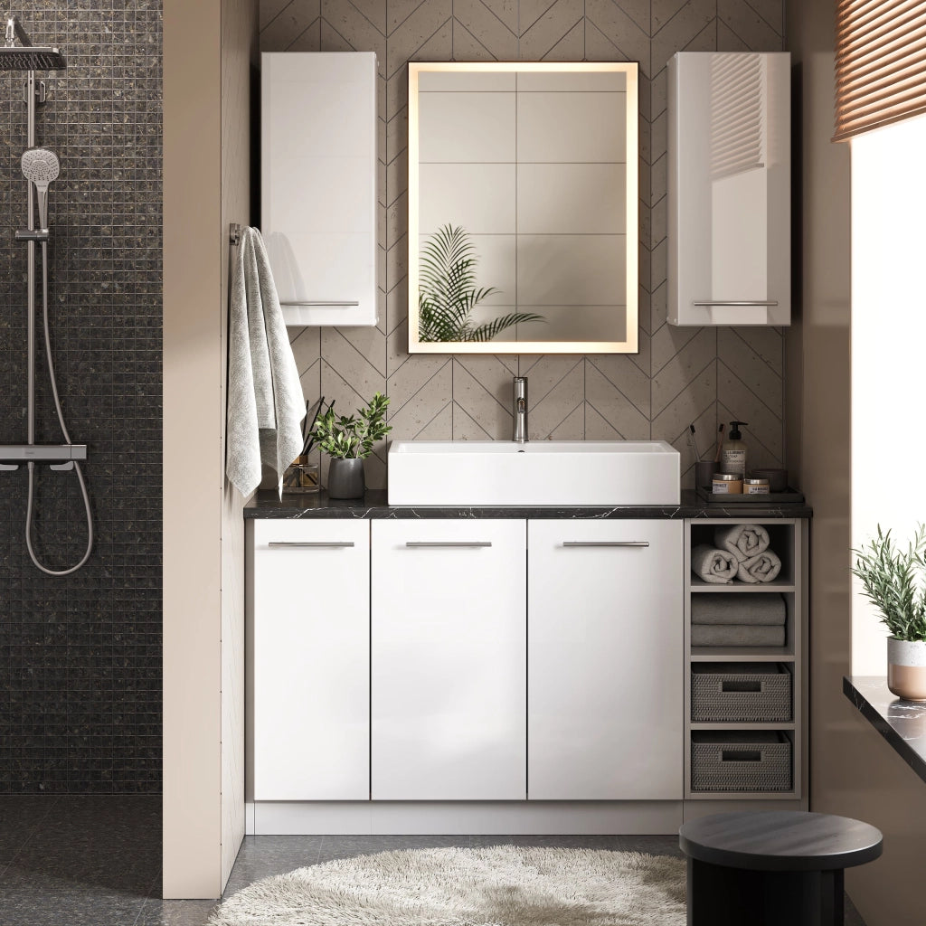Vicco Mobile bagno Rosso bordeaux lucido 30 x 72 cm
