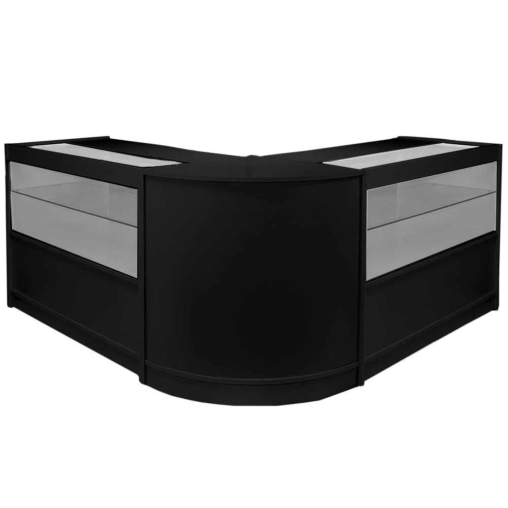 Set Gemini con 3 Banconi da Negozio e Reception Neri Eleganti Professionali