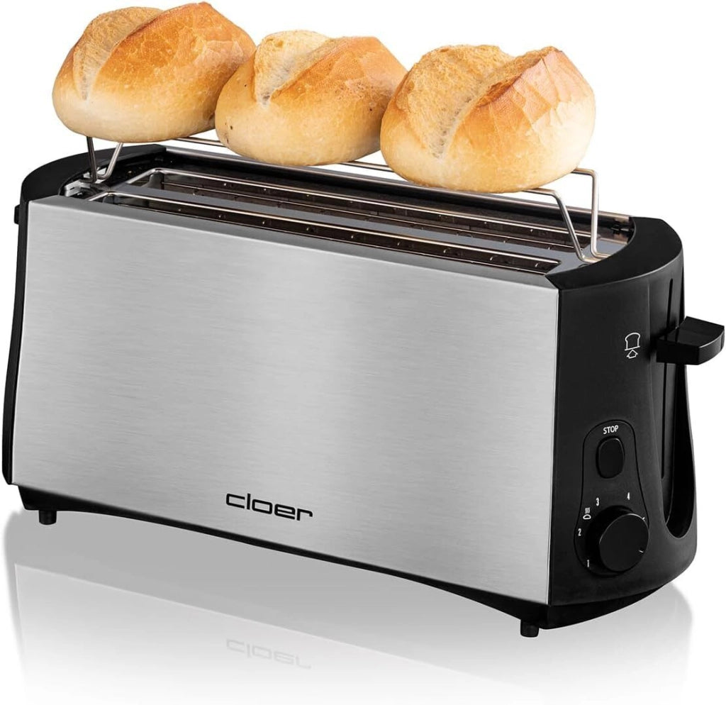 Cloer 3719 tostapane 4 fetta/e 1380 W Nero, Acciaio inossidabile