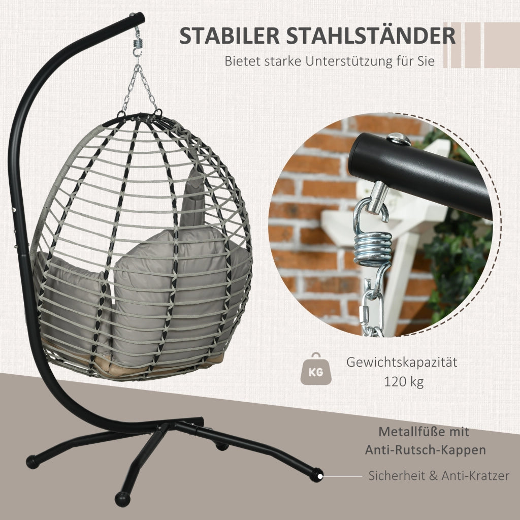 Poltrona a dondolo con cuscini ¨C Minimal ¨C Grigio, tessuto, metallo