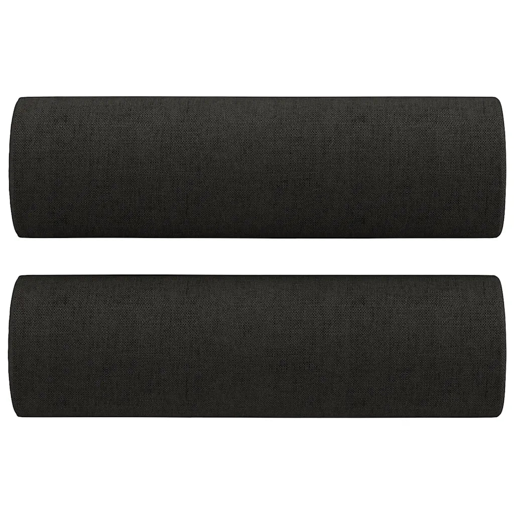 Divano a 2 Posti con Cuscini-Sofa 2 Posti con Cuscini Nero 120 cm in Tessuto 131891