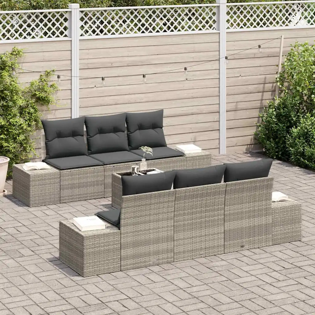 Set Divano da Giardino 8 pcs Grigio chiaro e grigio scuro