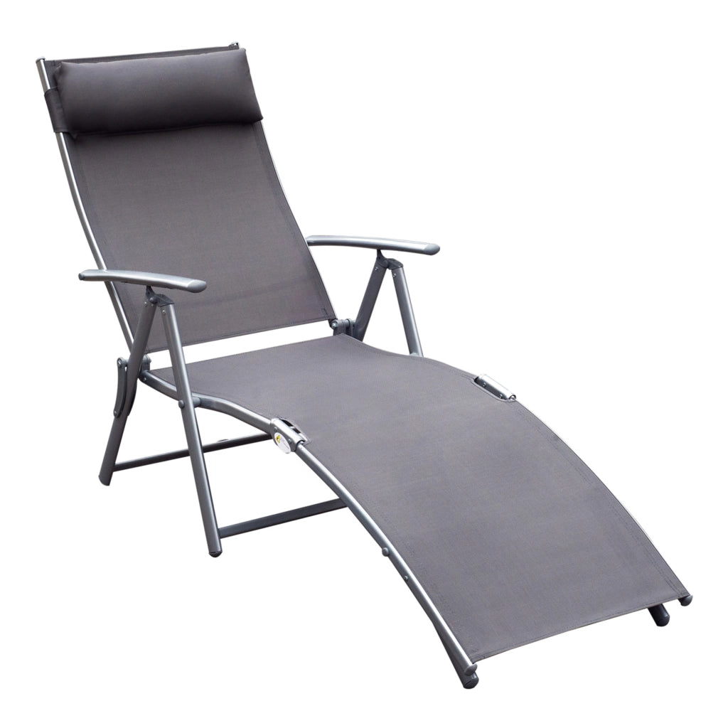 Lettino prendisole/lettino da spiaggia pieghevole con cuscino, sedia a sdraio con schienale regolabile in 7 posizioni, lettino da giardino/lettino