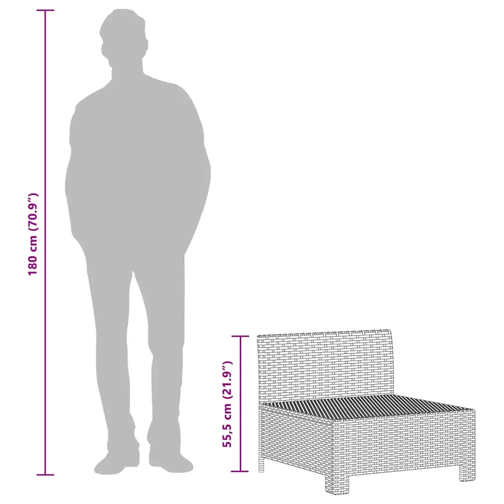 Set da giardino 4 pz | Set Salotto da Giardino con cuscini grigio in polyrattan