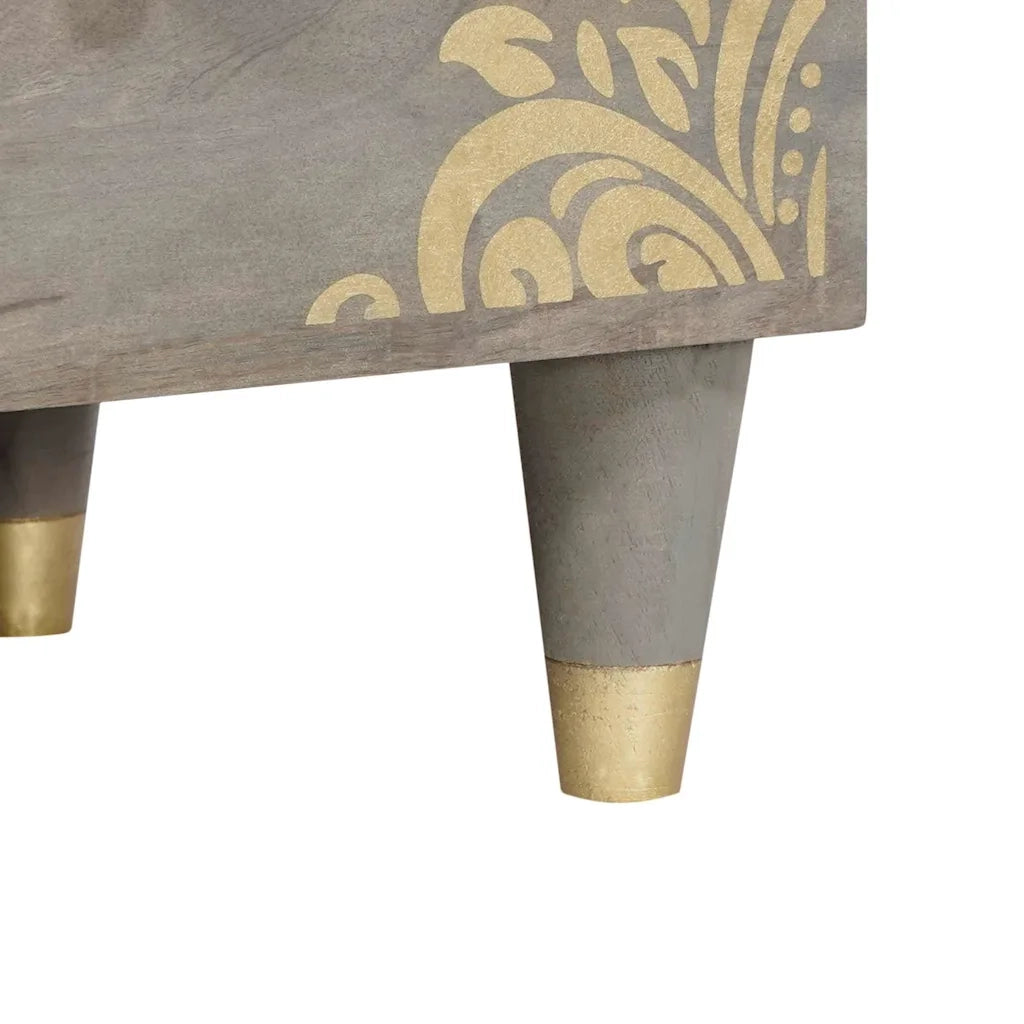 Mobile TV-Credenza TV-Console TV Grigio 70 x 33 x 46 cm Legno di mango massello