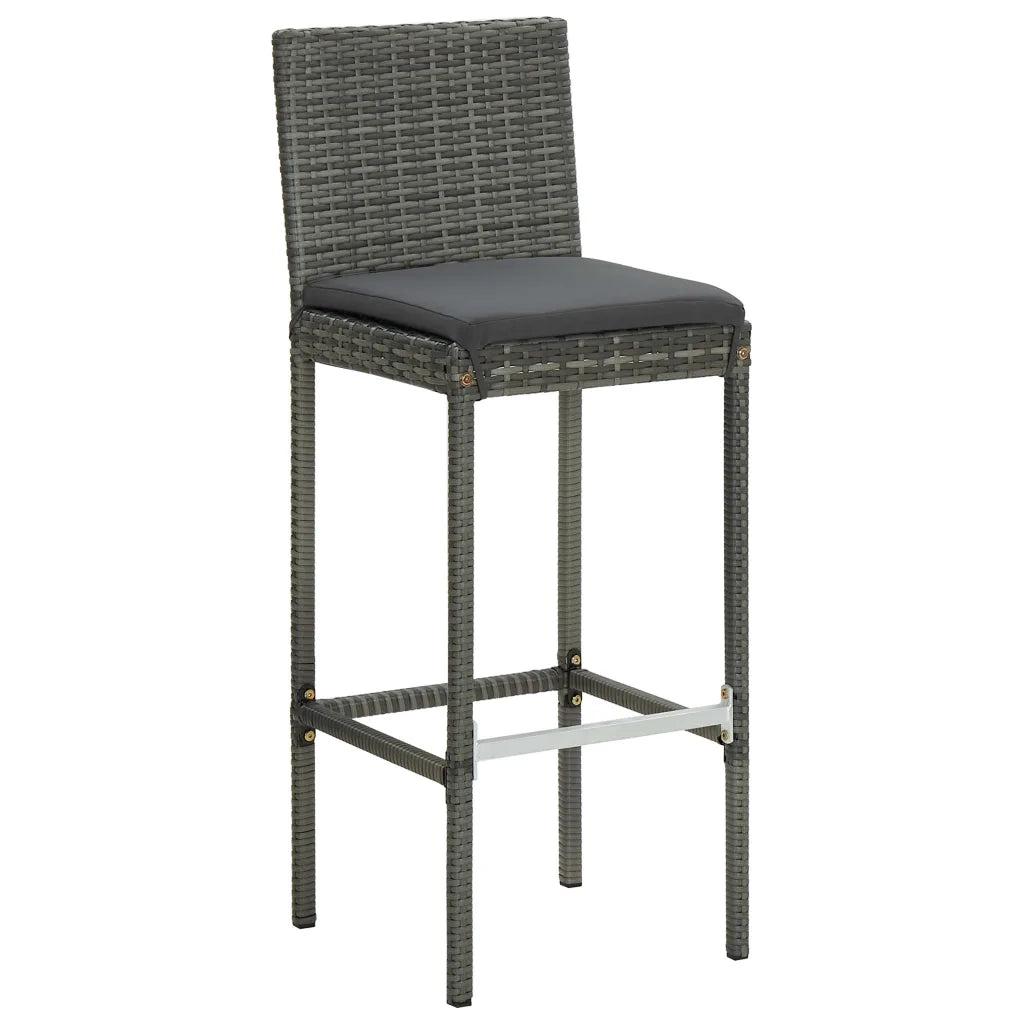 Set Bar da Giardino 3 pz con Cuscini Grigio 3067943