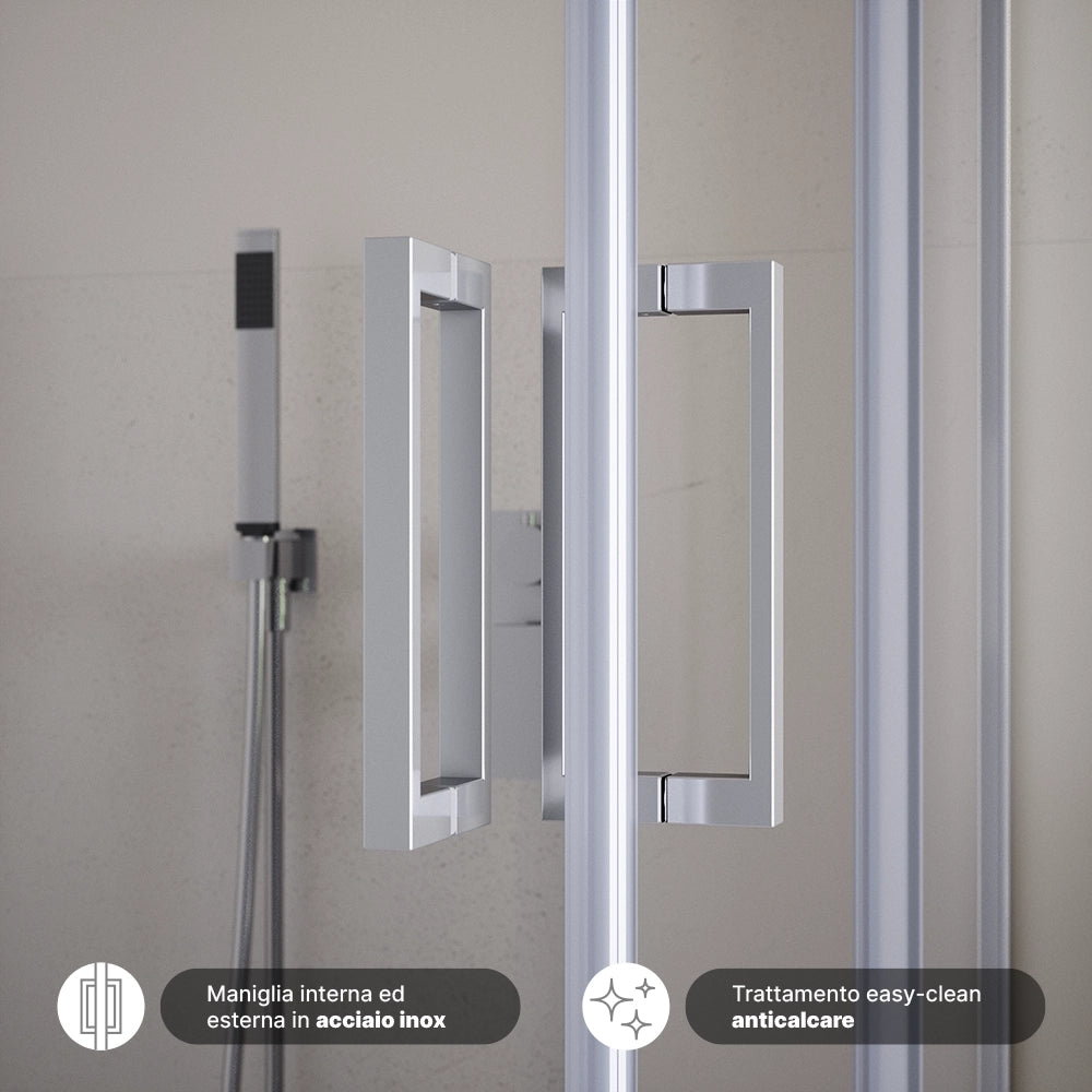 Box doccia  75x75 cm scorrevole vetro 6mm trasparente con trattamento anticalcare h195cm scorrevole | Aruba