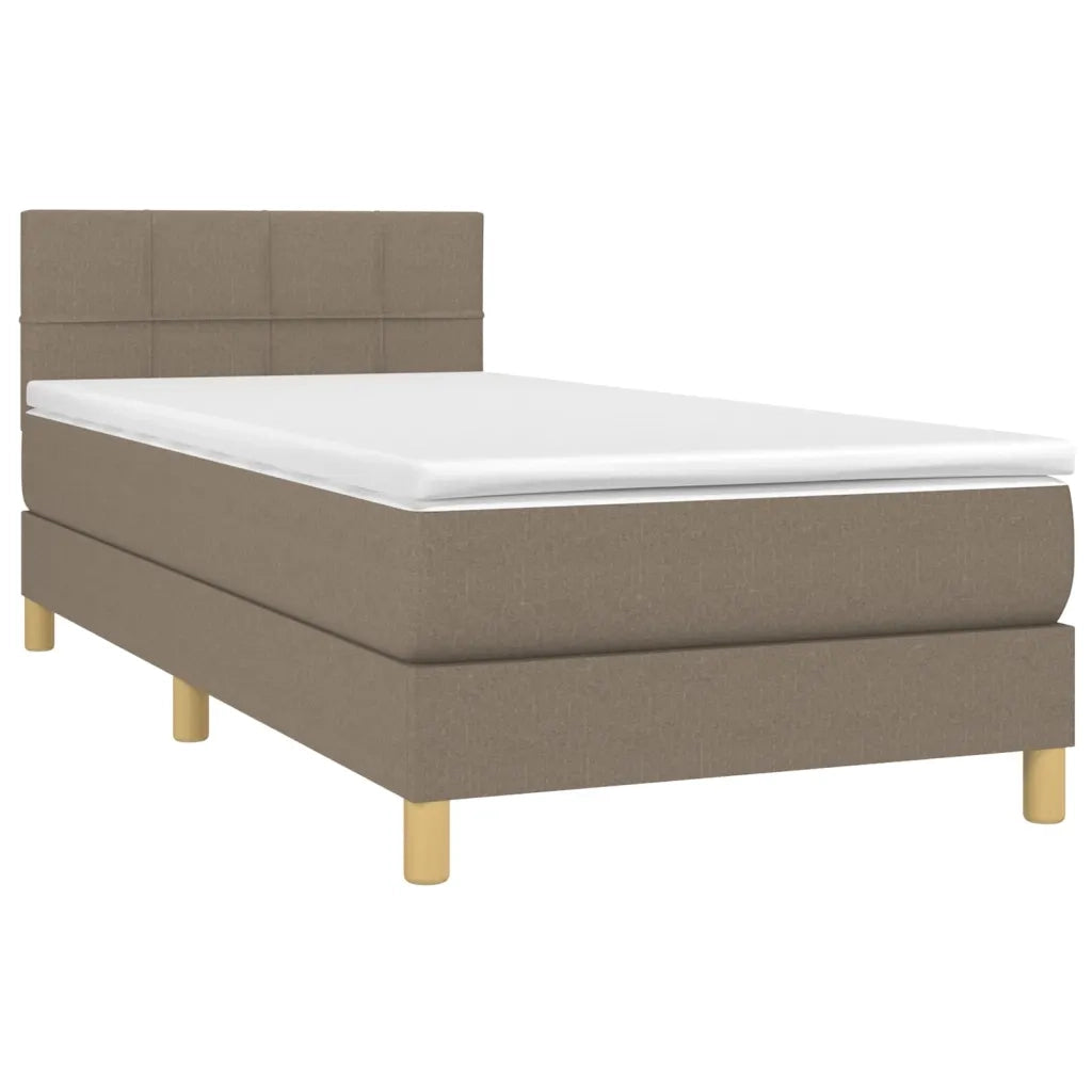 Giroletto a Molle con Materasso-Struttura Letto Tortora 80x200 cm inTessuto 627013