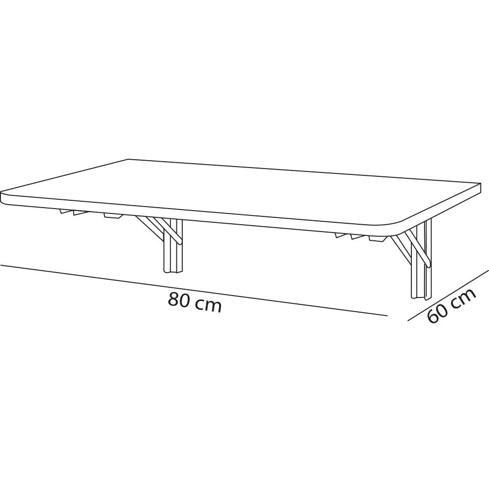 Mensola da Muro Noce Pieghevole Scaffale Parete Richiudibile Salvaspazio 80x60cm