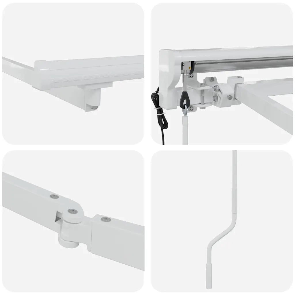 Struttura della tenda Regolabile-Telaio per tenda da sole Bianco 2,5 x 2 m Acciaio 689789