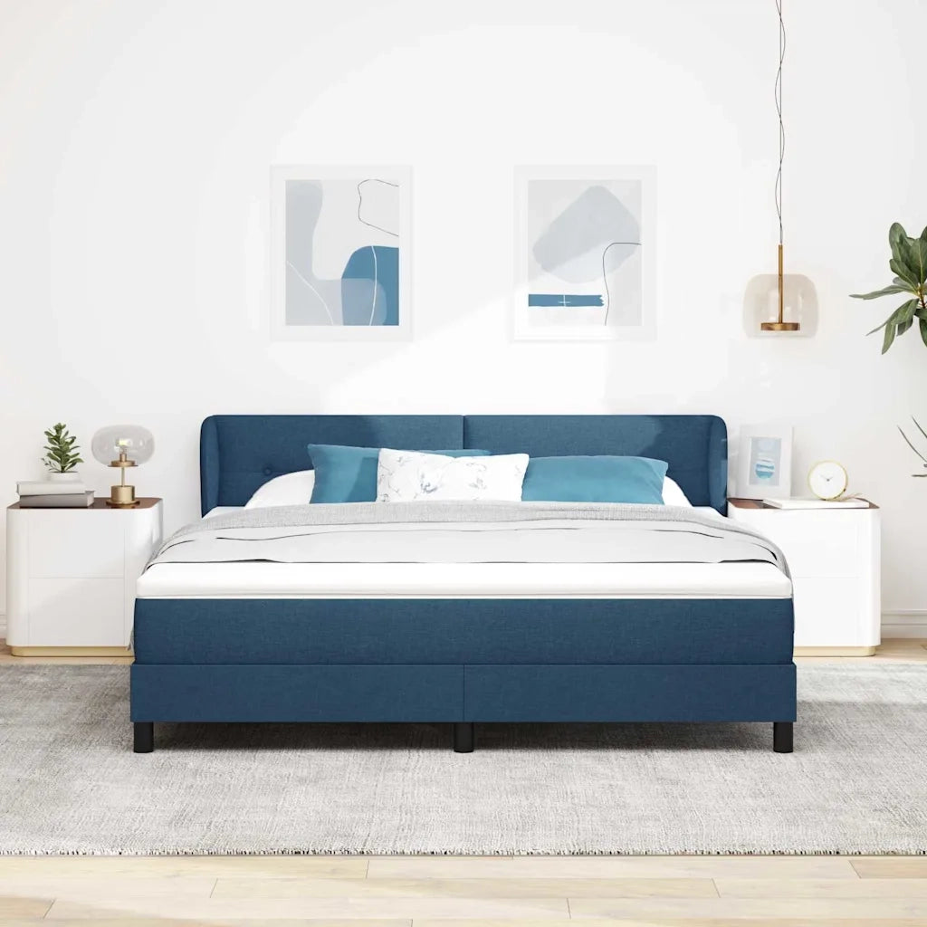 Letto a molle con materasso Blu 180 x 200 cm Tessuto 3340044