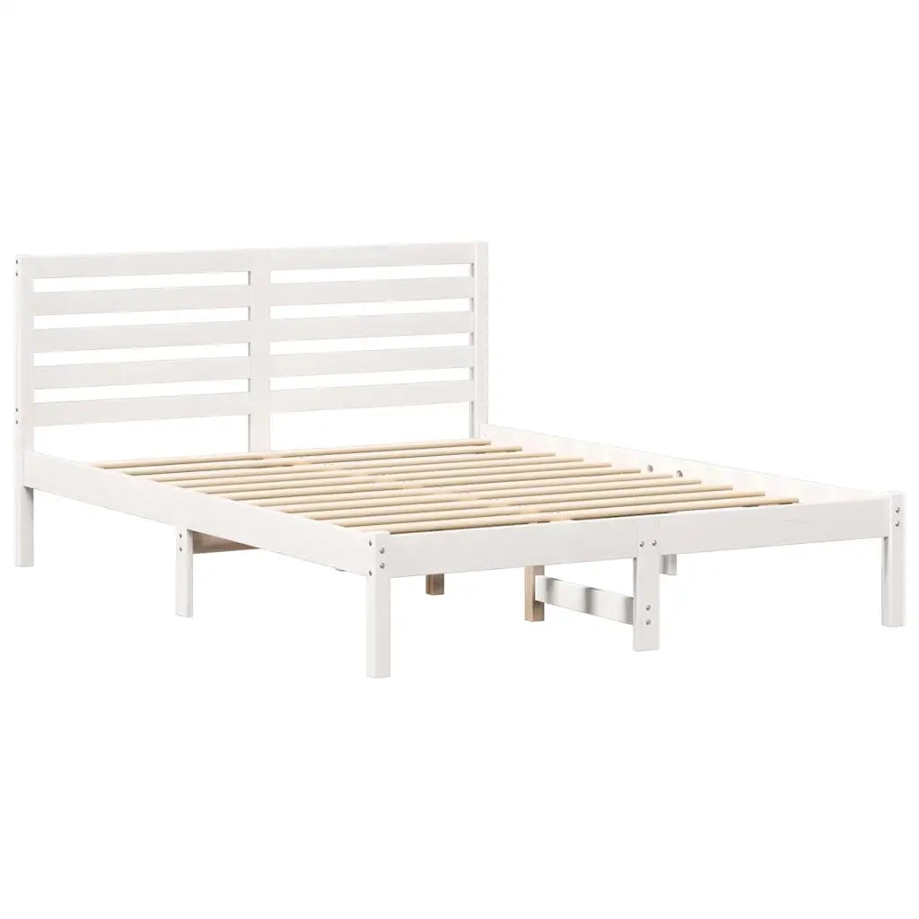 Struttura del letto-Giroletto-Rete del Letto Bianco 135 x 190 cm Pino massello 209379