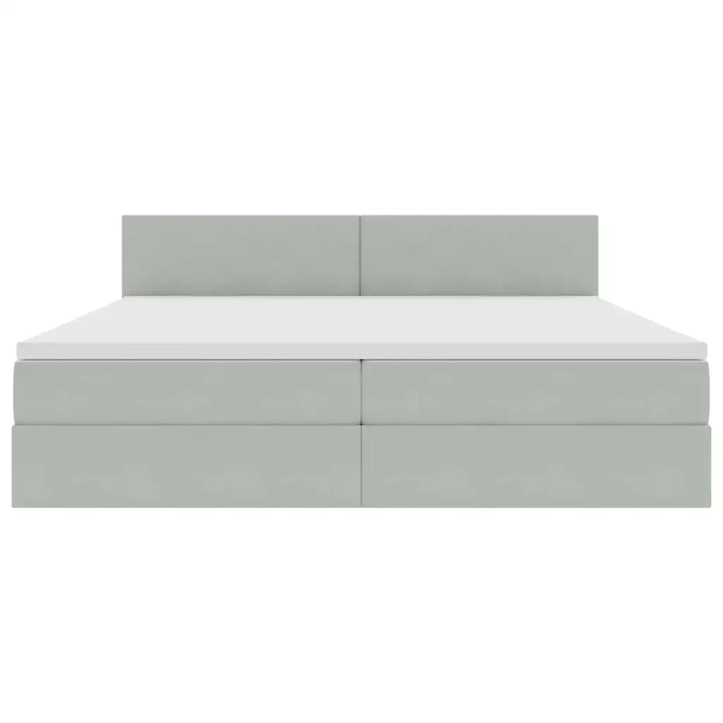 Letto con contenitore e LED Grigio chiaro 200 x 200 cm Velluto 3371355