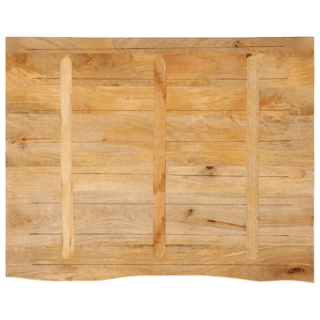 Piano Tavolo Bordi Vivi 100x80x3,8cm in Legno Massello di Mango 370508