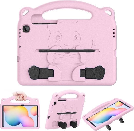 Copertura EVA Resistente per Galaxy Tab S6 Lite 2020 - Rosa con Maniglia e Supporto e Orecchino per Penna