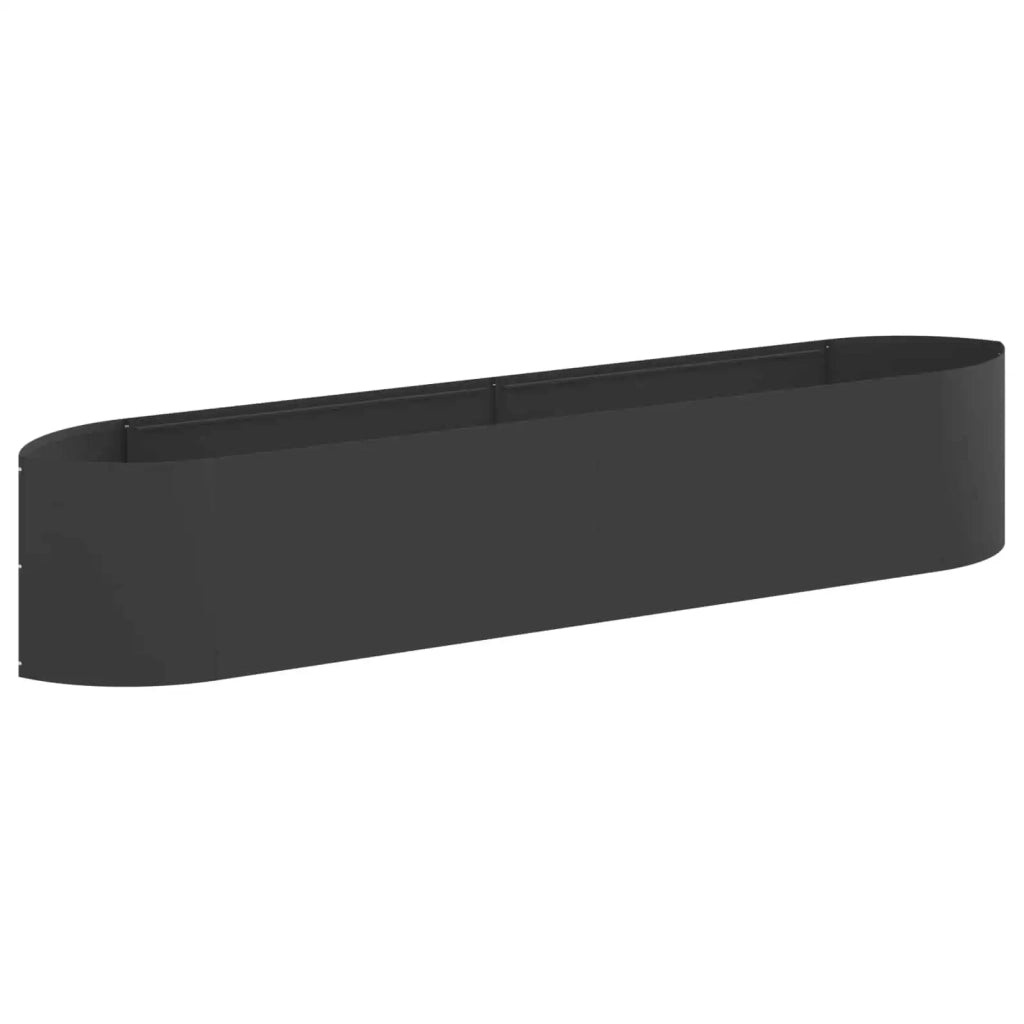 Letto rialzato da giardino Nero 220 x 40 x 40 cm Acciaio 8011719