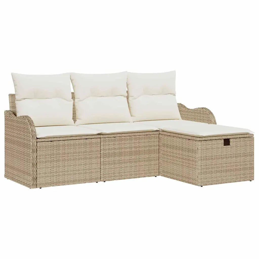 Set Divano da Giardino con cuscino 4 pcs Poly Rattan 3360282