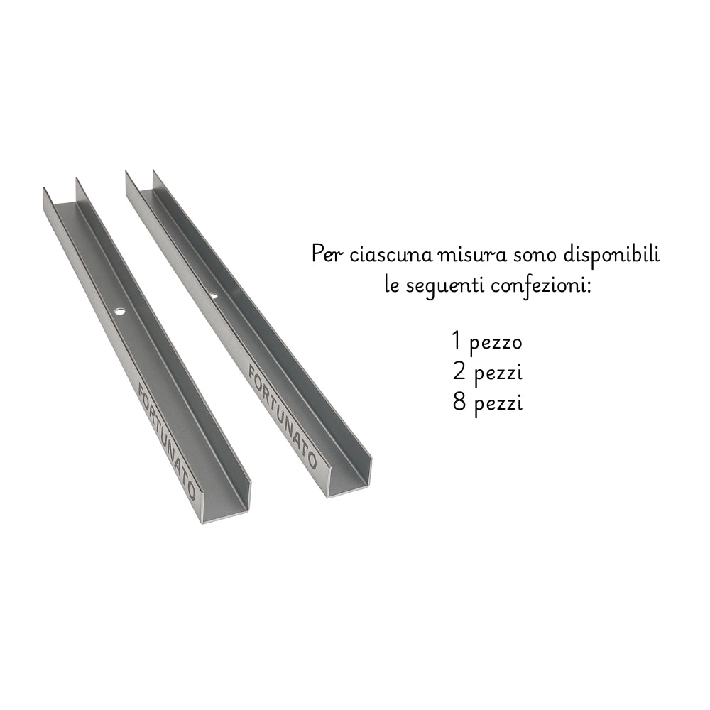 Guida u standard 1 m profilo preforato sp 0,6 mm per cartongesso *** pezzi 8, misure 40 x 50 x 40 mm, confezione 1