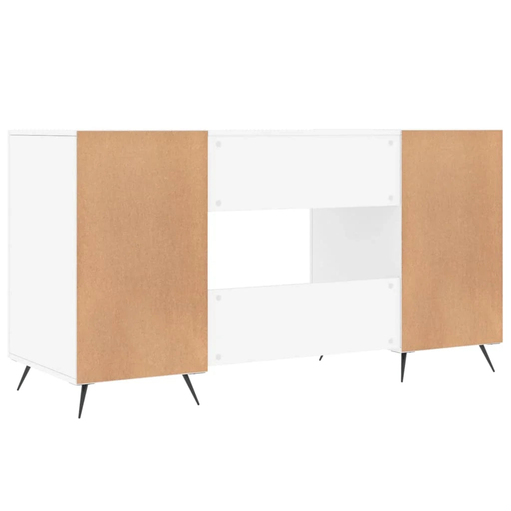 Scrivania tavolo postazione di lavoro mobile per computer studio 140 x 50 x 75 cm legno ingegnerizzato bianco 02_0023519