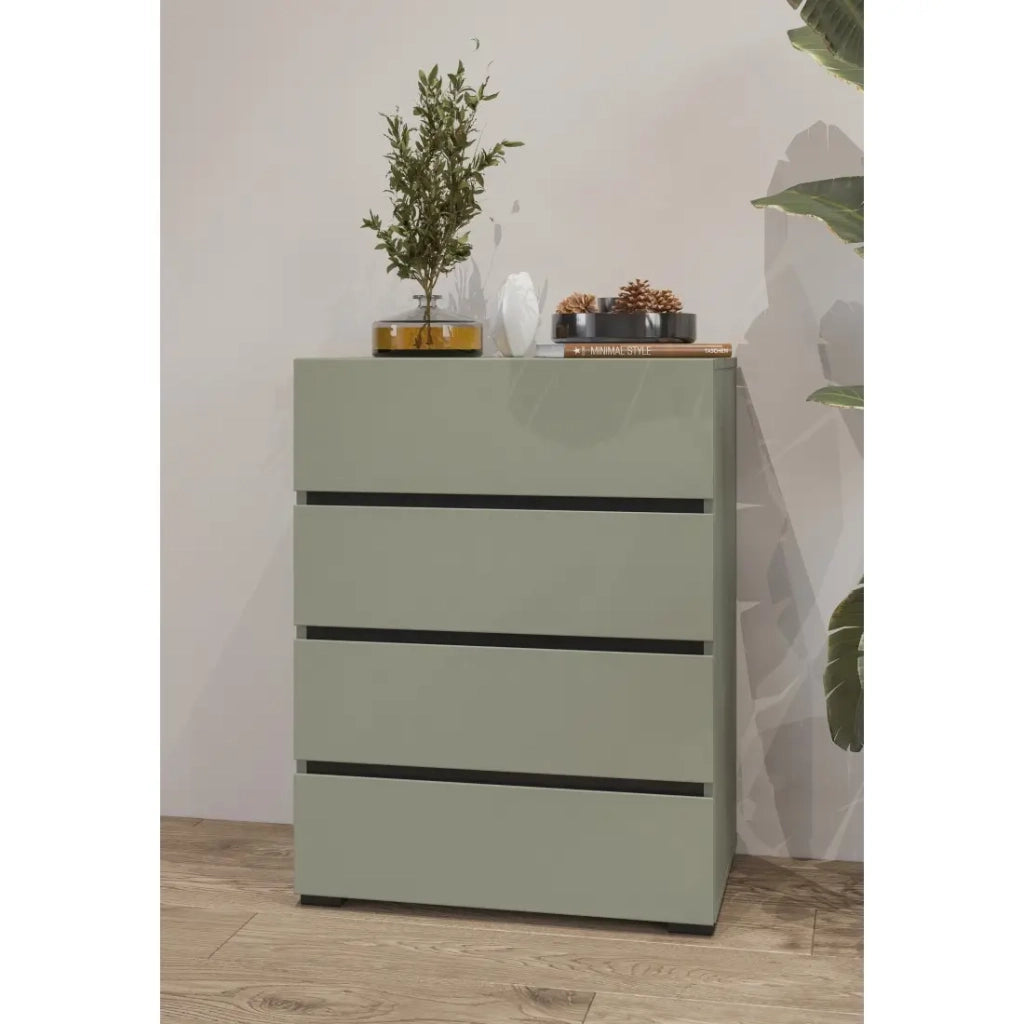 Piccolo buffet HAVANA – 4 cassetti – Verde salvia – Design moderno e compatto