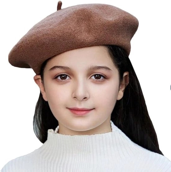 Cappello di lana per bambini - Classico & Stilistico - Pieno - Bambini & Ragazze - Marrone