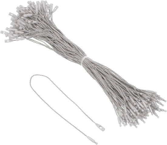 Snapsluiting in plastica per etichette di prezzo in cotone - Grigio chiaro - 19 cm - 100 pezzi