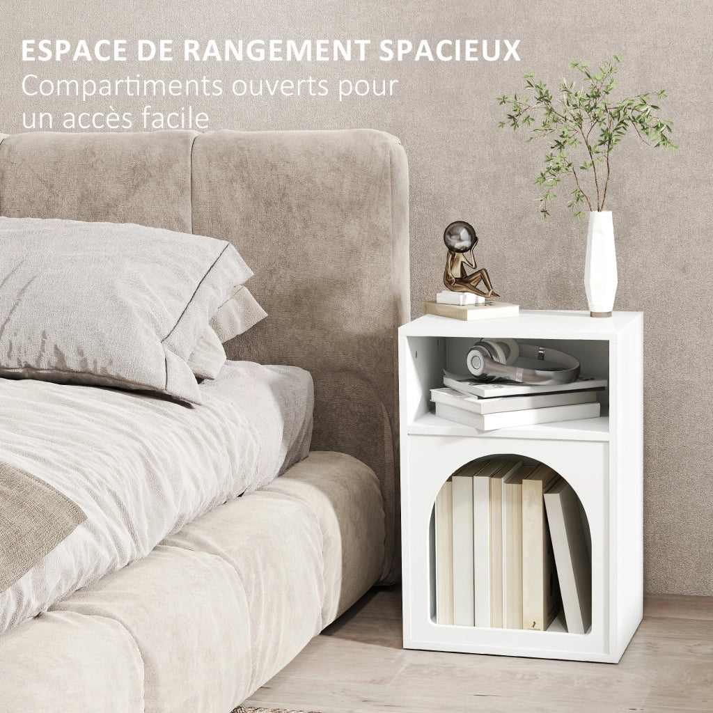 Comodino con scomparti aperti ¨C Minimal ¨C bianco 40x30x60 cm