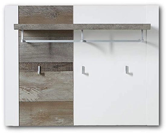 Capocapello in legno con design a dritto in stile moderno - hanger per cappelli e muro affidabile per giacche e borse - 90 x 70 x 29 cm (L/A/P)