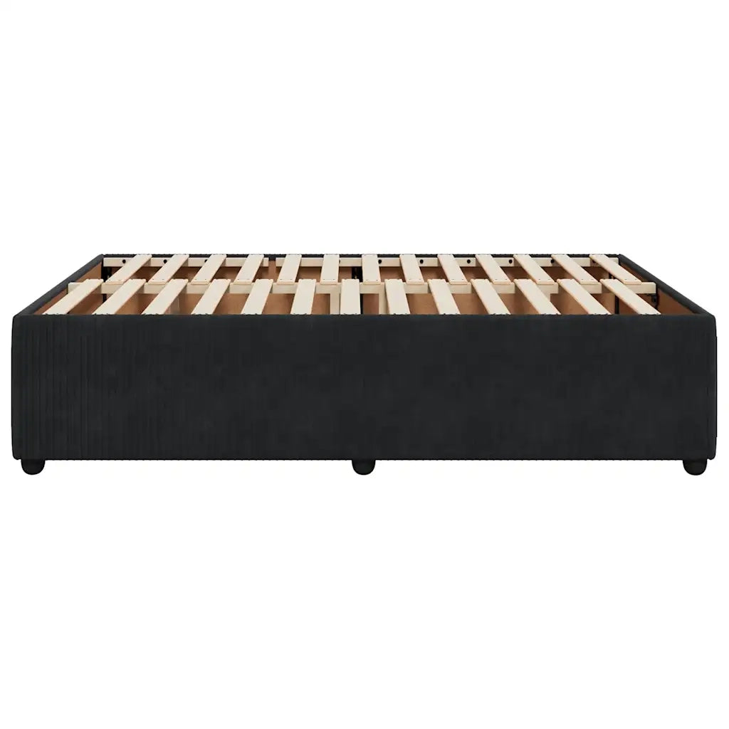 Letto matrimoniale | Letto per adulti | Giroletto senza Materasso Nero 140x190 cm in Velluto