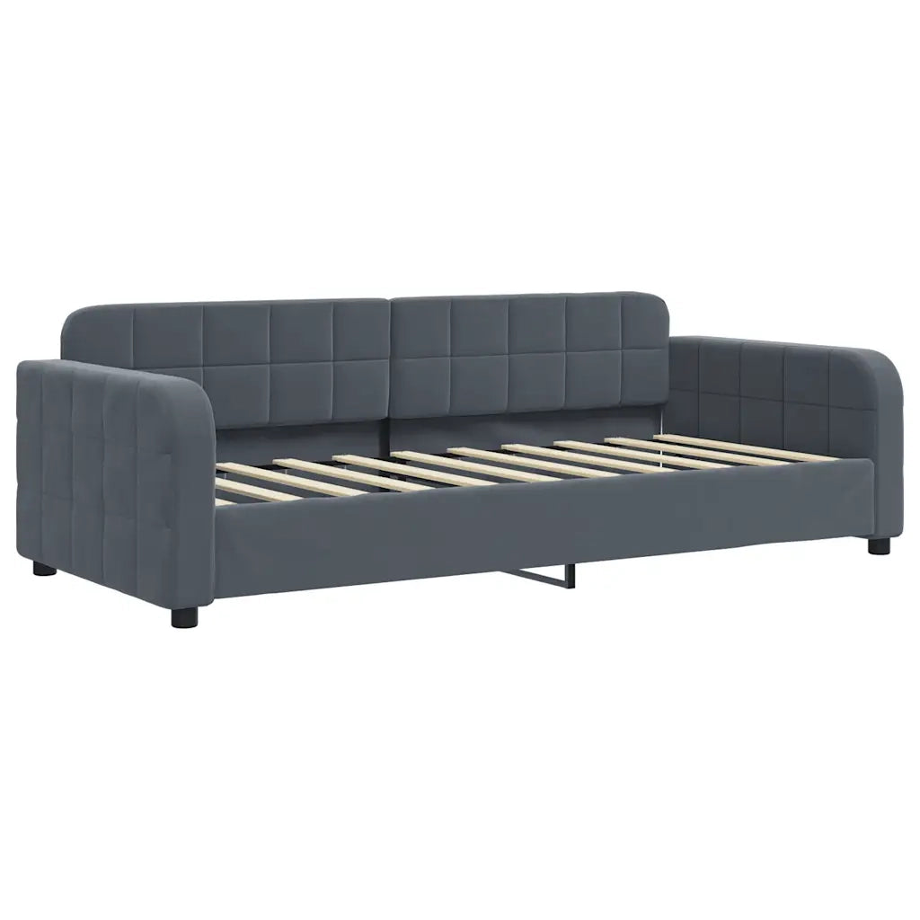 Letto singolo | Letto per adulti | Letto da Giorno Grigio Scuro 90x190 cm in Velluto