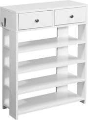 Sistema di Trasporto per Scarpe - Pannello di Supporto Bianco - Pannello con 2 Porte, Pannello Alto con 4 Cestelli - 60 x 79 x 24 cm