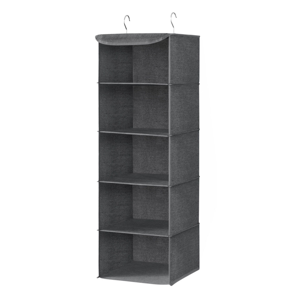 Organizer pensile grigio per armadio a 5 scomparti