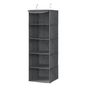 Organizer pensile grigio per armadio a 5 scomparti