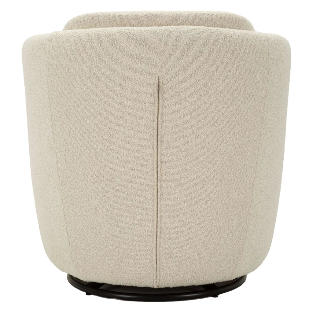 Poltroncina Morond, Poltrona Base Girevole, 70x72x75h cm Bianco Crema