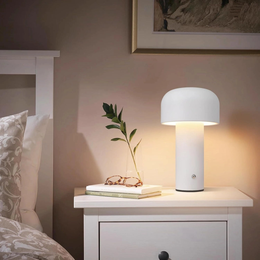 ZMH Lampada da tavolo LED wireless metallo moderna 2W batteria ricaricabile dimmerabile per soggiorno