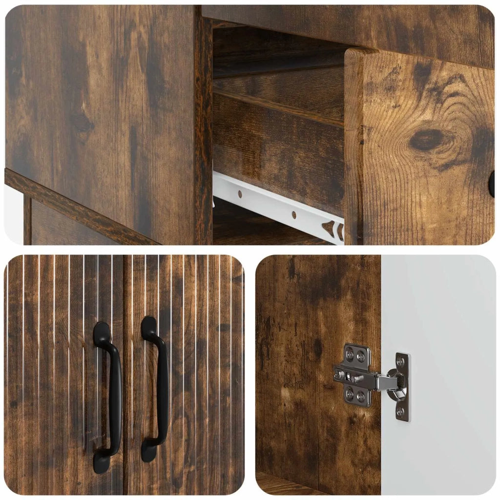 Credenza | Madia | Buffet da pranzo | Armadio da pranzo Rovere Fumo 66 x 34,5 x 92 cm Legno ingegnerizzato