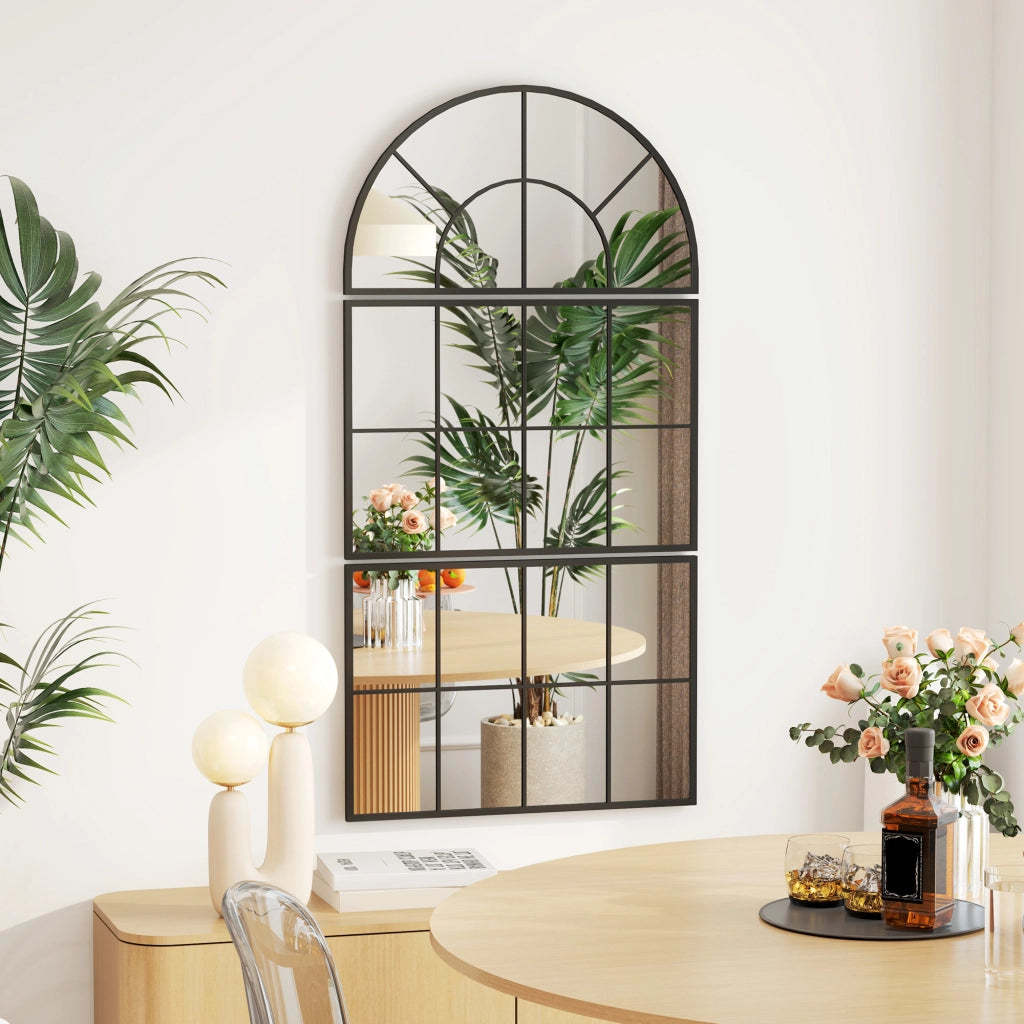 Specchio da parete ad arco ¨C Minimal ¨C 76x43 cm nero