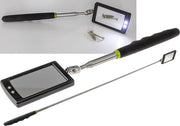 Strumento per specchio telescopico con illuminazione LED Maniglia manuale Specchio estensibile 28-88cm con impugnatura morbida Rotativo