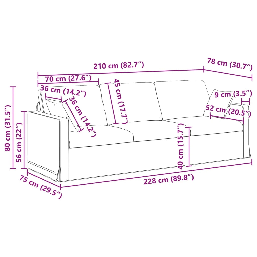 Set di divani 2 pcs Rosa 228 x 78 x 80 cm Velluto 3407629