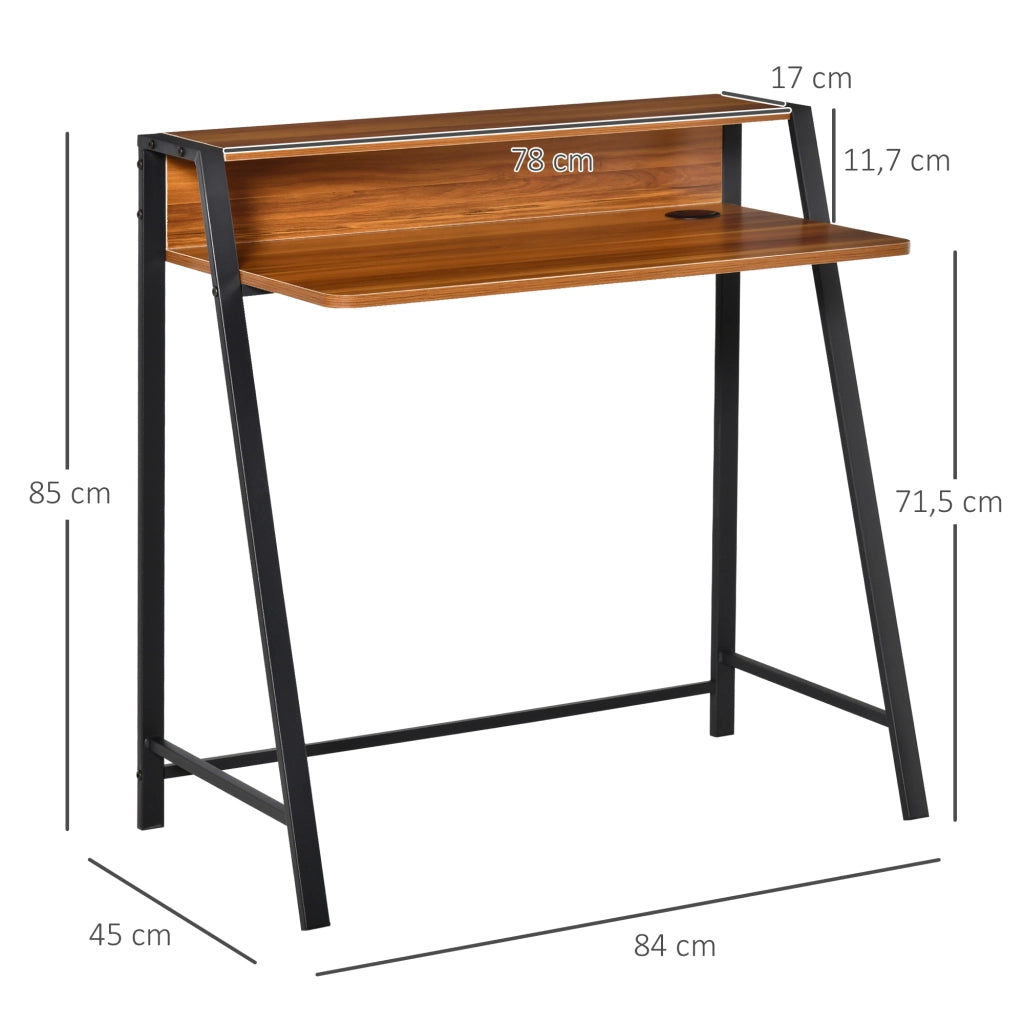 SCRIVANIA Computer 84x45x85 cm MDF Noce con passacavi