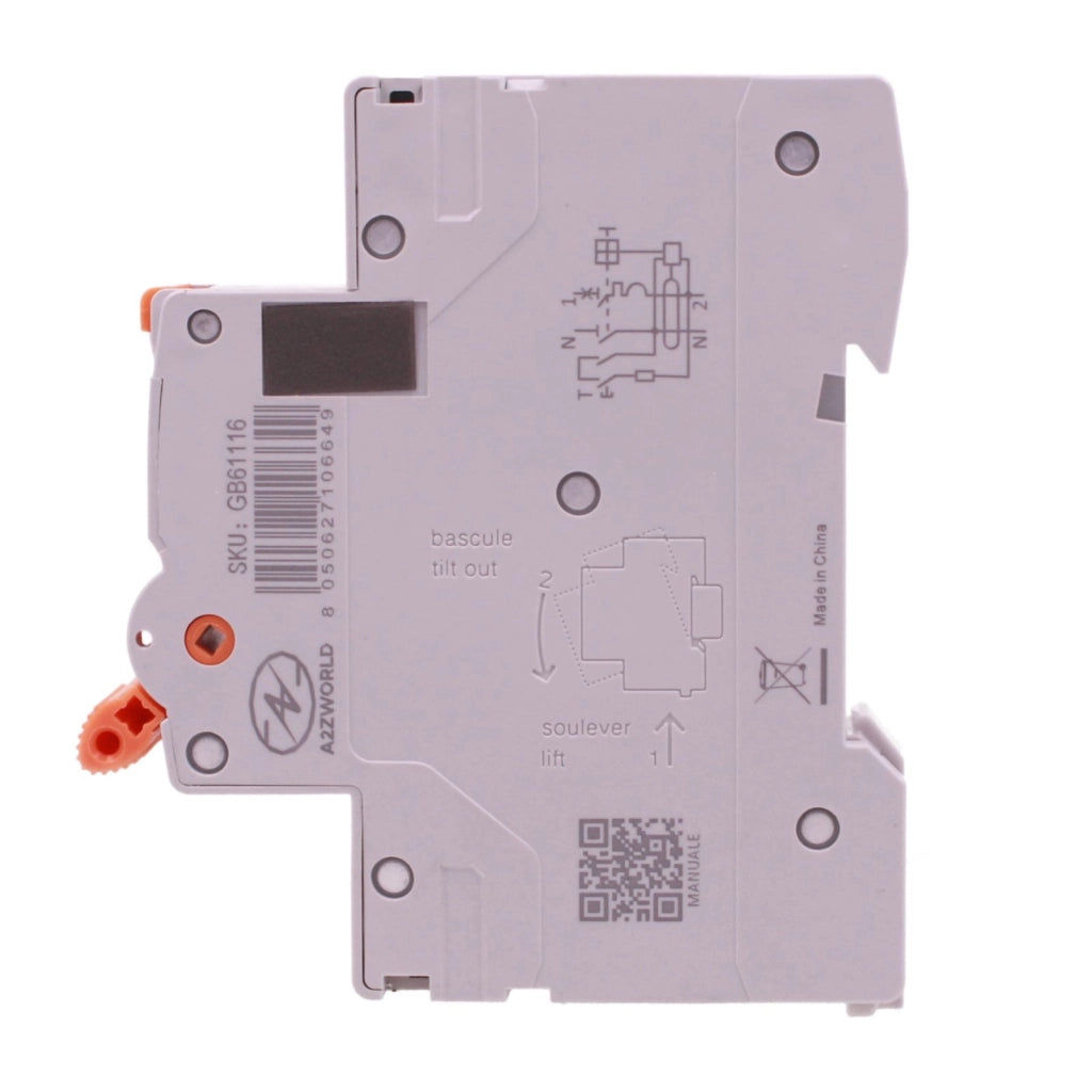 RCBO Interruttore Magnetotermico Differenziale Tipo A-SI Super Immunizzato, Curva B 1P+N 1M 6000A 30mA AC 230V IP20, GYR10N, Disponibili 6A 10A 16A 20A 25A 32A 40A (B16A)